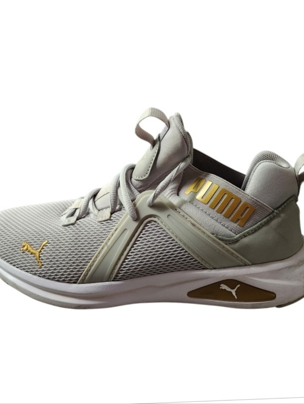 Puma Women's Enzo 2 Metal training sneakers gray and gold women size 8.5